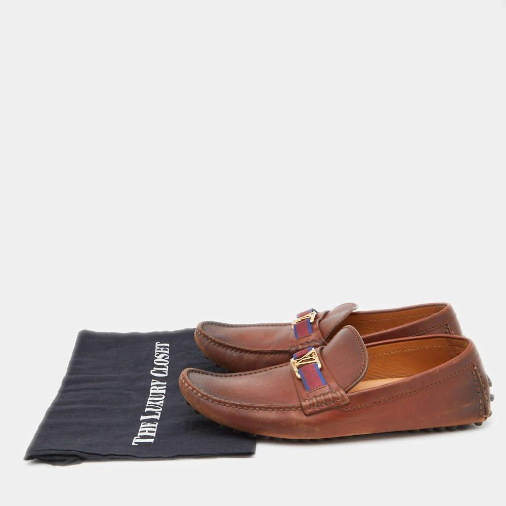 Louis Vuitton Louis Vuitton Brown Leather Hockenheim Slip On Loafers Size 41 10