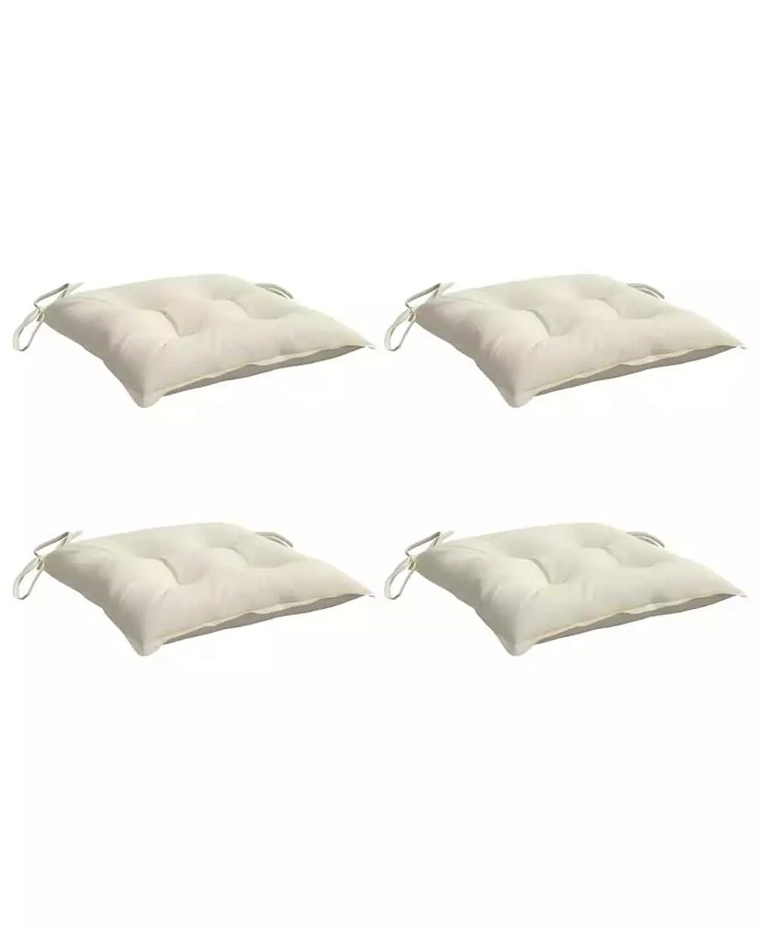 vidaXL Chair Cushions 4 pcs Cream White 15.7"x15.7"x2.8" Oxford Fabric