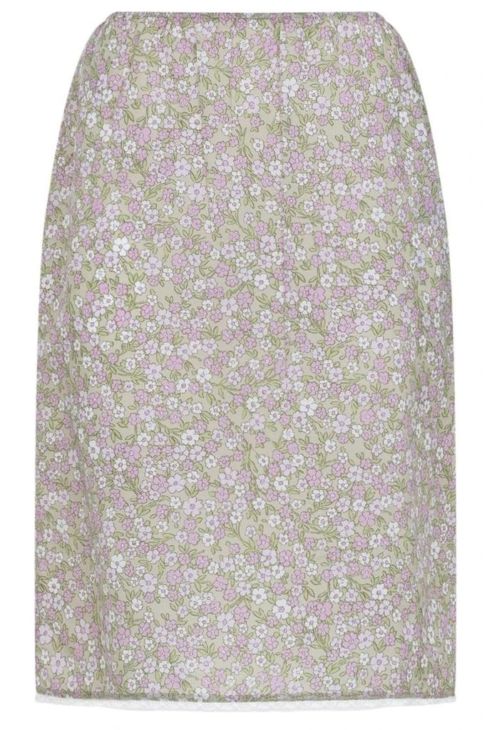 Prada Prada Flora-Printed Midi Skirt 1