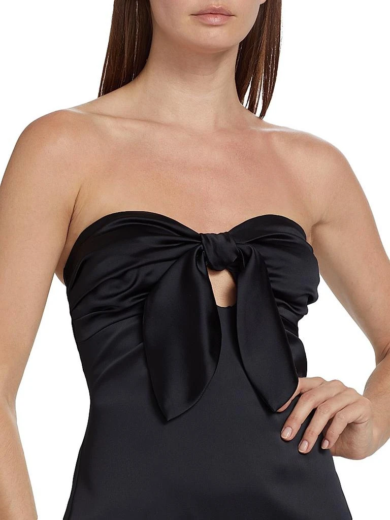 knee length dresses for ladies Ramy Brook Orion Strapless Midi Dress in Black