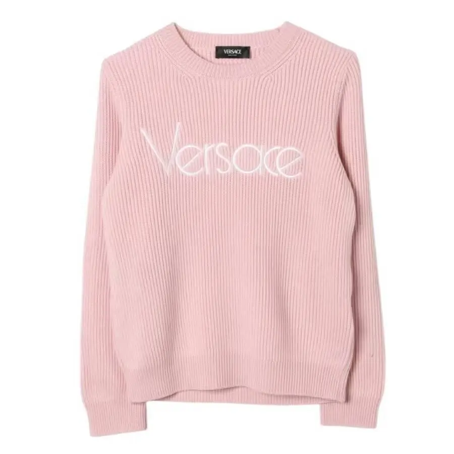 Young Versace Versace Girls 80s Embroidered Wool Sweater