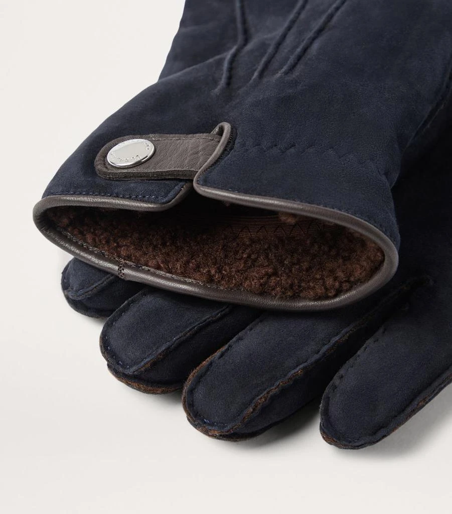 Brunello Cucinelli Shearling Suede Gloves 3