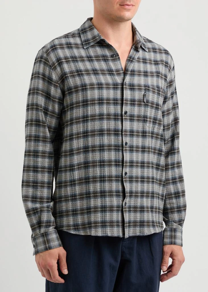 YMC YOU MUST CREATE Curtis checked seersucker shirt 2