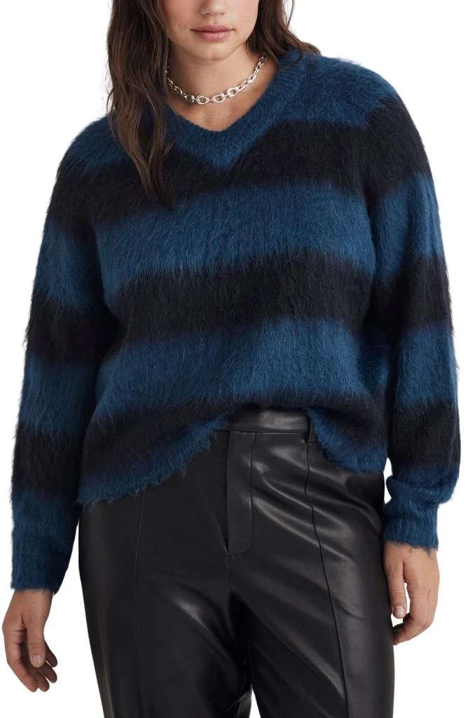 Madewell Brushed Stripe V-Neck Sweater 3