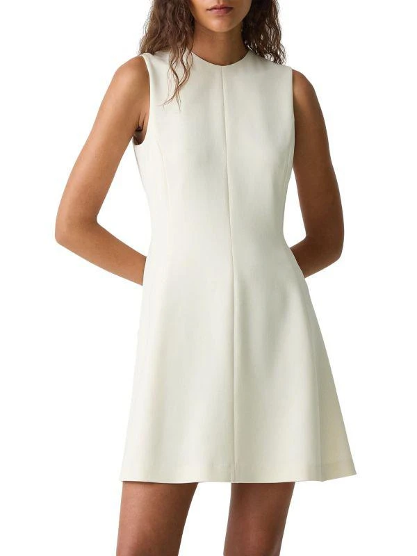 Theory Crêpe Sleeveless Flare Minidress new arrivals