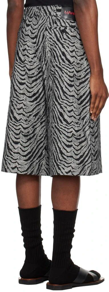 LU'U DAN Black Tiger Denim Shorts 3