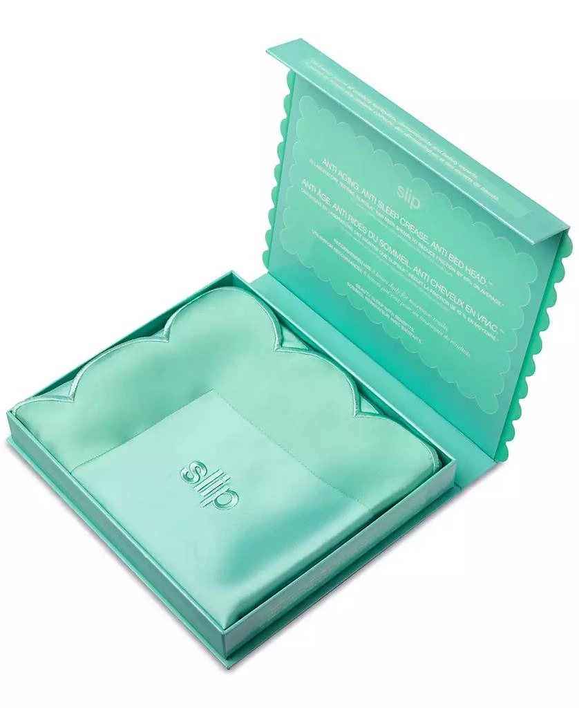 Slip Pure Silk Queen Pillowcase With Scalloped Edge - Turquoise 3