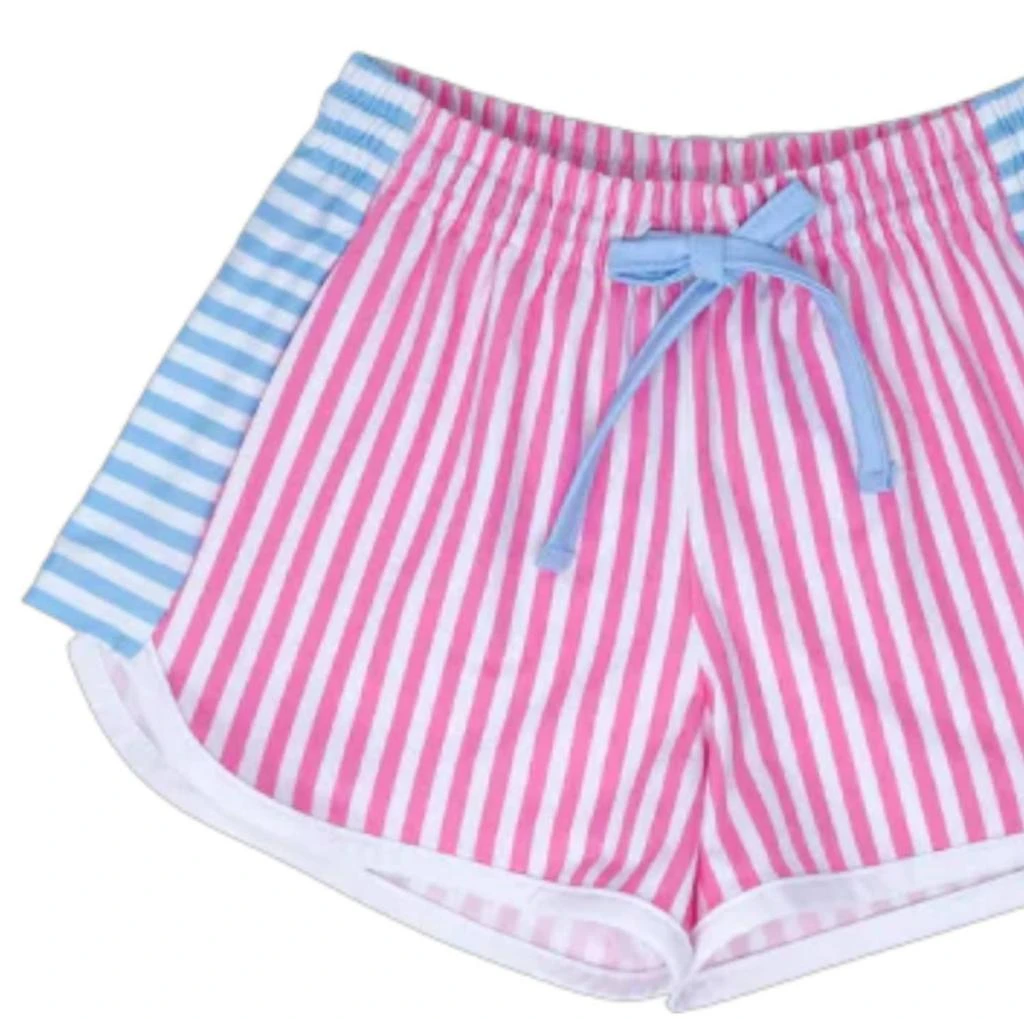 Set Fashions Kids Annie Shorts In Pink Blue Stripe 2