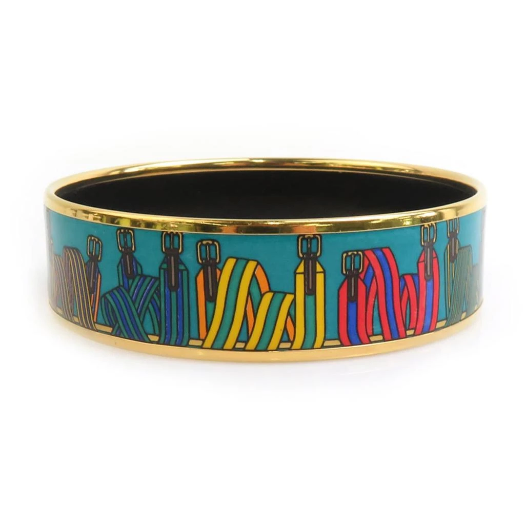 Hermes gold blue Enamel Metal Bangle (Pre-Owned) 2