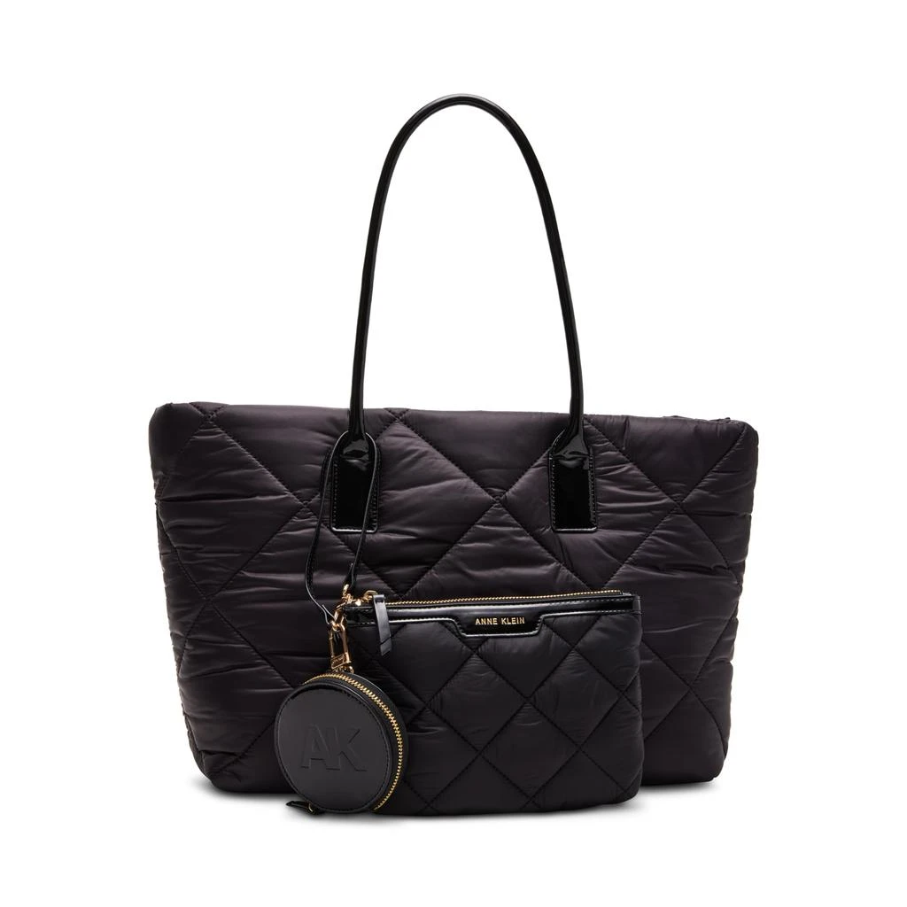 Anne Klein Quilted Nylon Tote With Pouch and Coin Purse 1