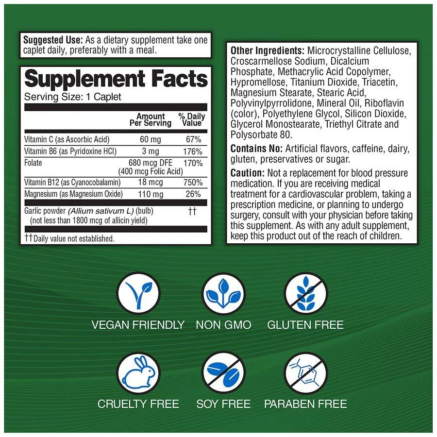 Garlique Garlic Extract Supplement, Healthy Blood Pressure Formula 4