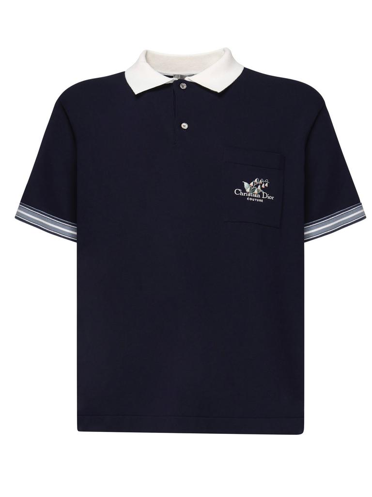 Shirt Polo Homme Dior Dior Homme Black CD Icon Embroidered Pique