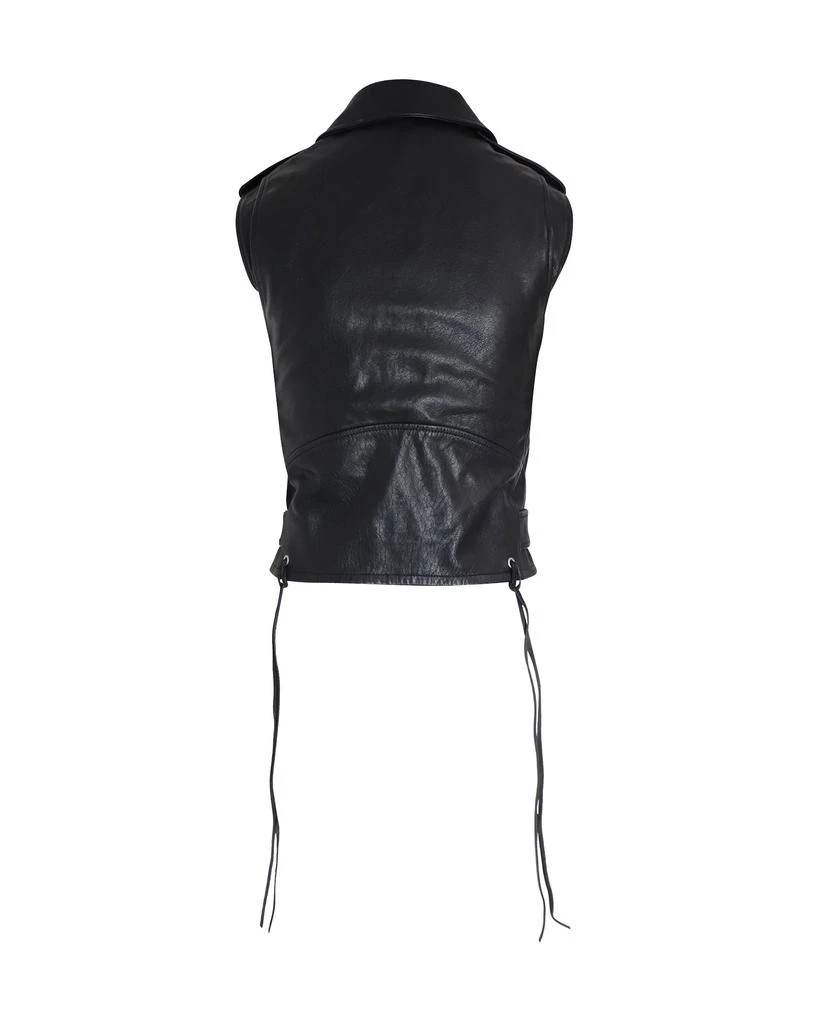 Yves Saint Laurent Classic Sleeveless Motorcycle Jacket in Black Leather 3
