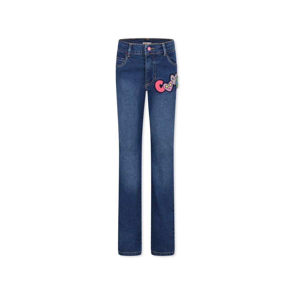 Billieblush Blue Jeans For Girl With Embroidery