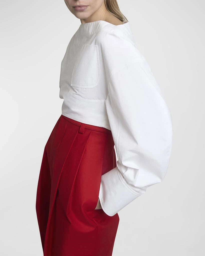 Jacquemus Casaco Long-Sleeve Cutout Crop Top 7