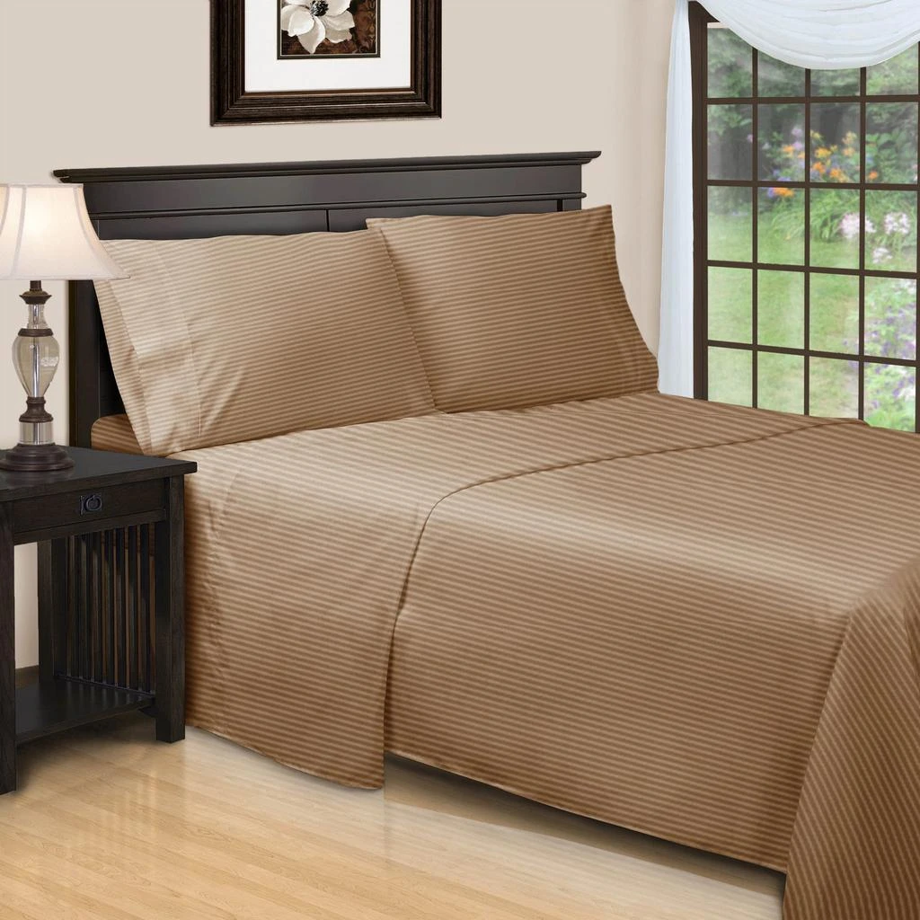 Superior Premium 600 Thread Count Egyptian Cotton Striped Deep Pocket Sheet Set 3