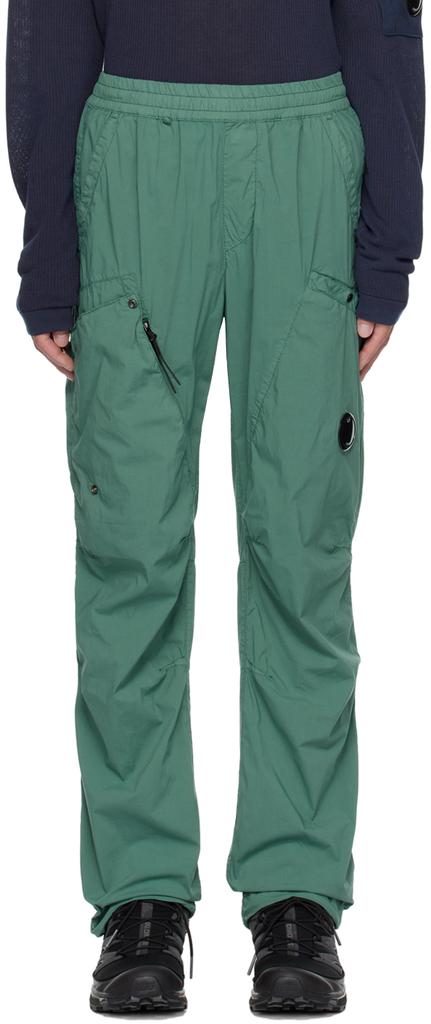 C.P. Company Green Garment-Dyed Cargo Pants