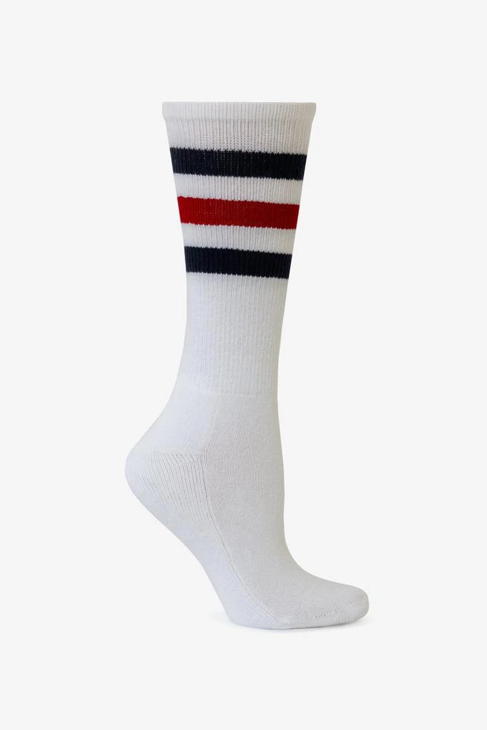 Los Angeles Apparel CALFSOCK - Unisex 3-Stripe Calf Sock 34