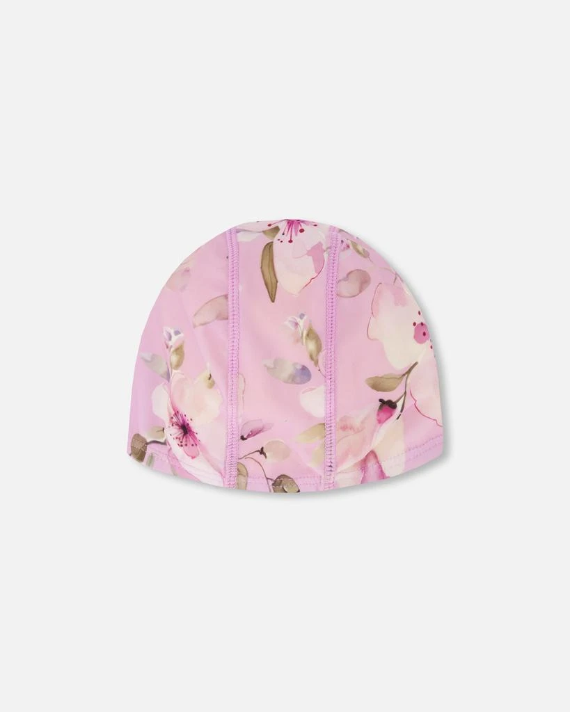 Deux par Deux Swim Cap Purple Flower Print 2