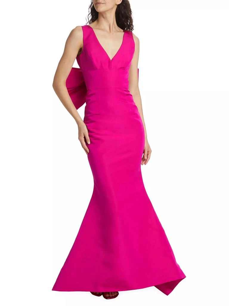 Alexia María Carlota Silk Bow-Embellished Mermaid Gown 2