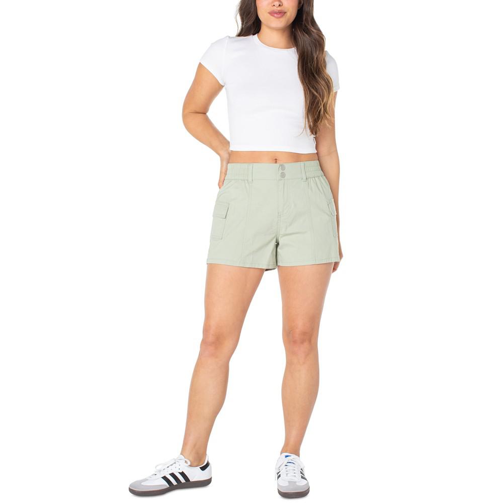 Celebrity Pink Juniors' Mid-Rise Smocked-Waist Cargo Shorts