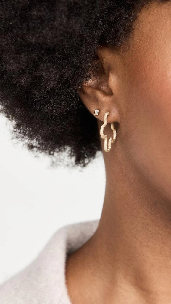 Bea Bongiasca Two Tone Asymmetrical Flower Earrings 3