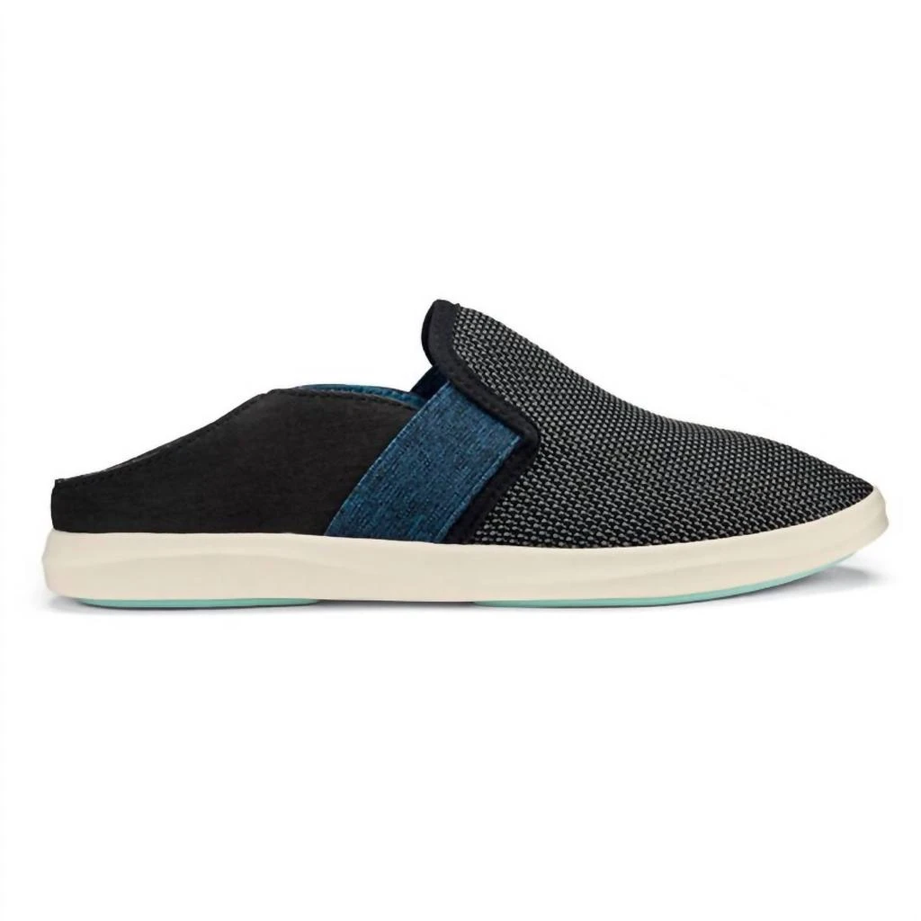 OluKai Women's Hale'iwa Shoes In Black/teal 3