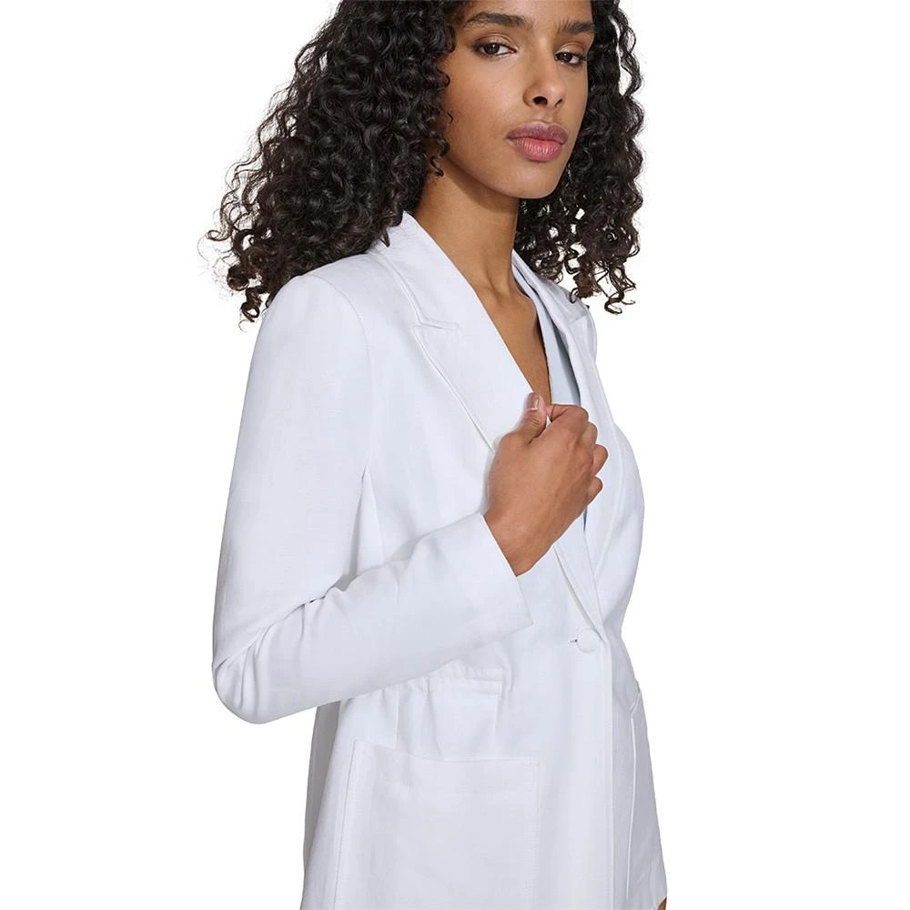 Calvin Klein Women's Peak-Lapel Single-Button Blazer 5