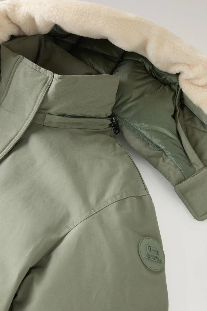 Woolrich Parka in Brushed Ramar Cloth with Detachable Hood - Women - Green 7