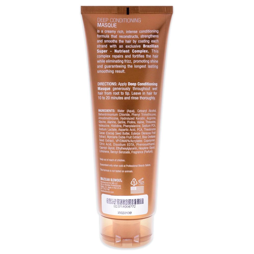 Brazilian Blowout Acai Deep Conditioning Masque by  for Unisex - 8 oz Masque
