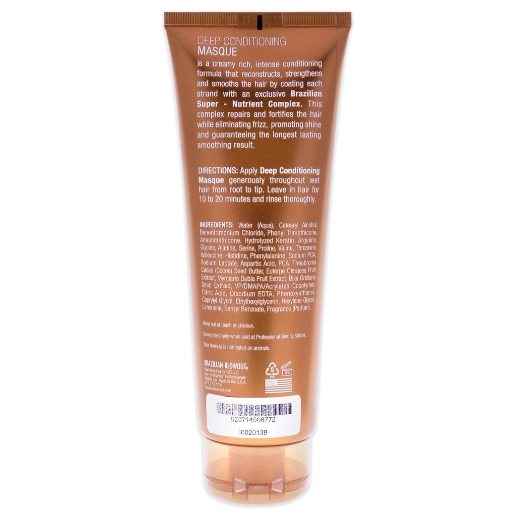 Brazilian Blowout Acai Deep Conditioning Masque by  for Unisex - 8 oz Masque 2