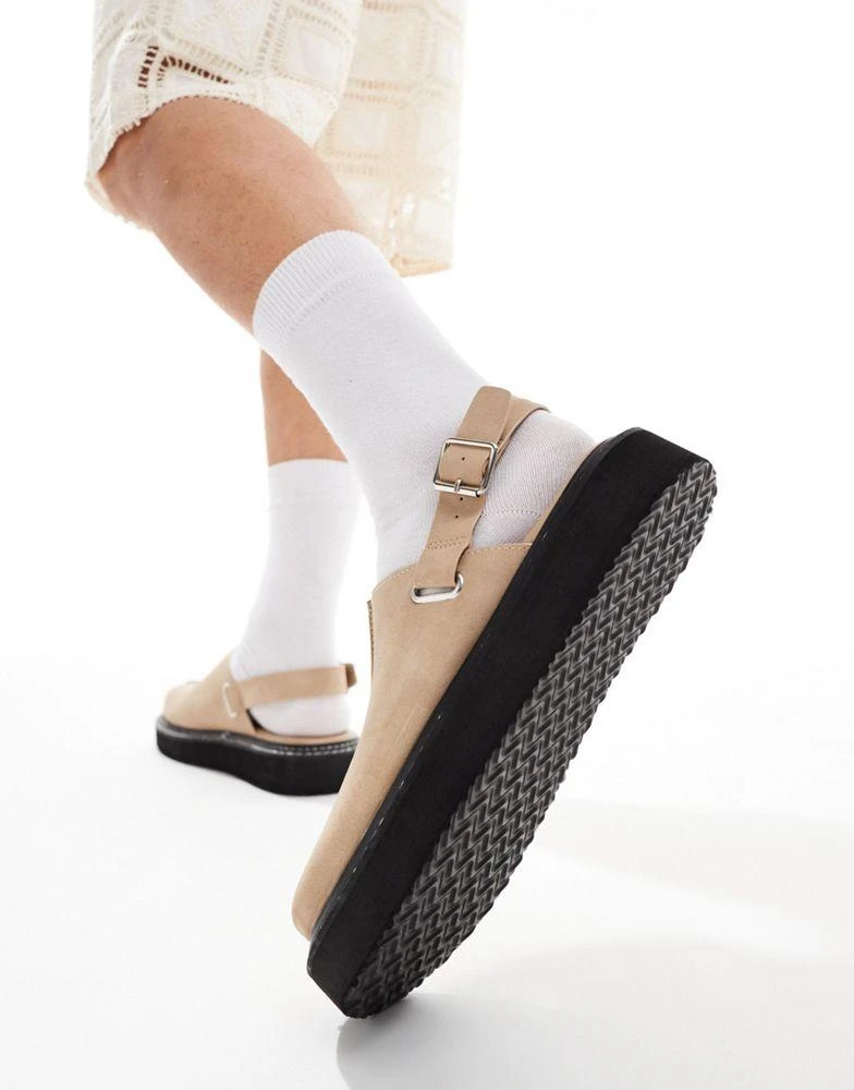 ASOS ASOS DESIGN mule clog sandals in stone with back strap 3