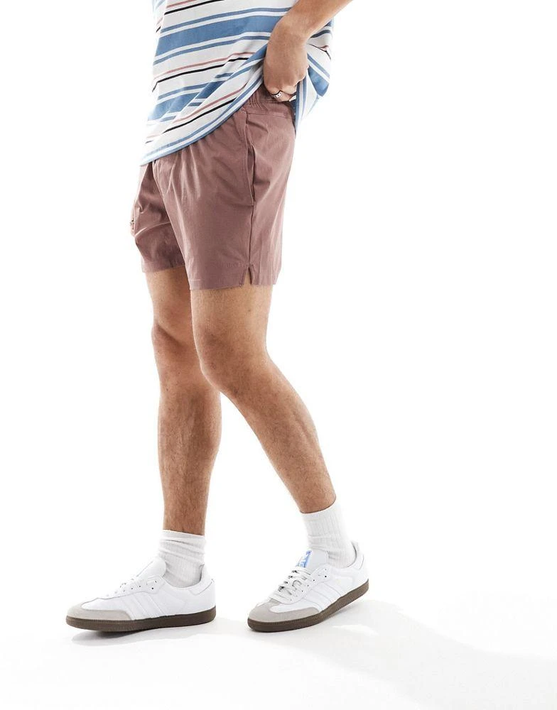 HOLLISTER Hollister 5inch tonal logo nylon hybrid shorts in dusky pink 1