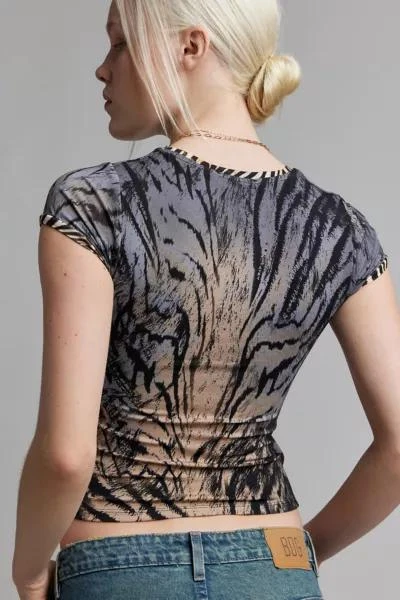 Jaded London Jaded London Kalani Zebra Print Baby Tee 4
