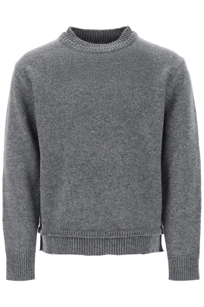 MAISON MARGIELA crew neck sweater with elbow patches 1