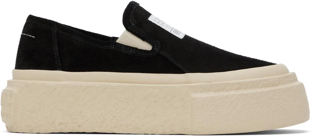 MM6 Black Suede Platform Slip-On Sneakers 1