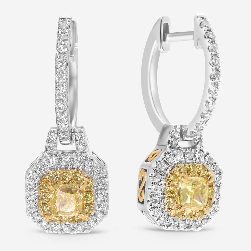 Gregg Ruth Gregg Ruth 14K White Gold, Diamond 0.60ct. and Pavé Diamonds 0.39ct. tw. Drop Earrings 603855 - GCR/000938
