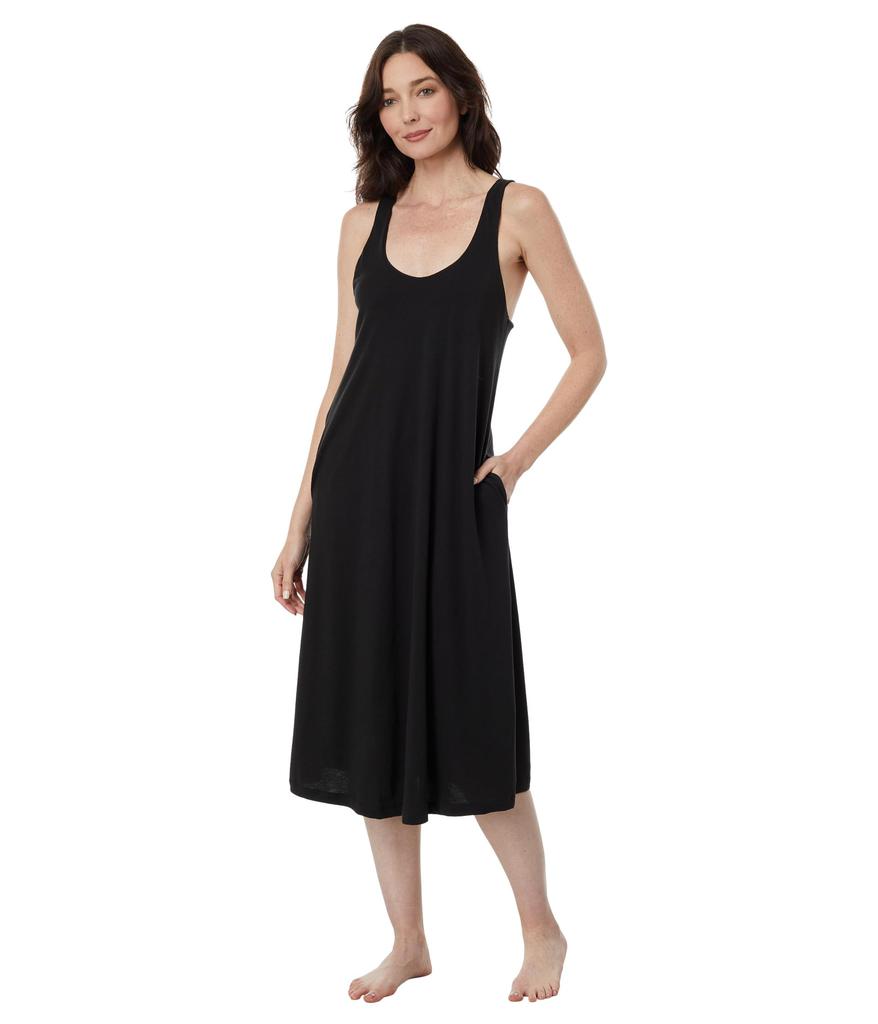 Skin Organic Pima Cotton Catherine Long Pocket Chemise with Shelf Bra