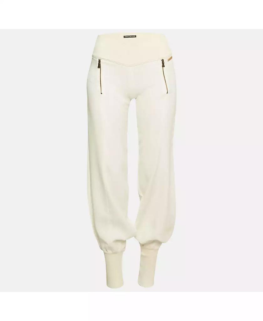 Pre-Owned Versace Women's Jeans Couture Chiffon And Rib Knit Trim Joggers