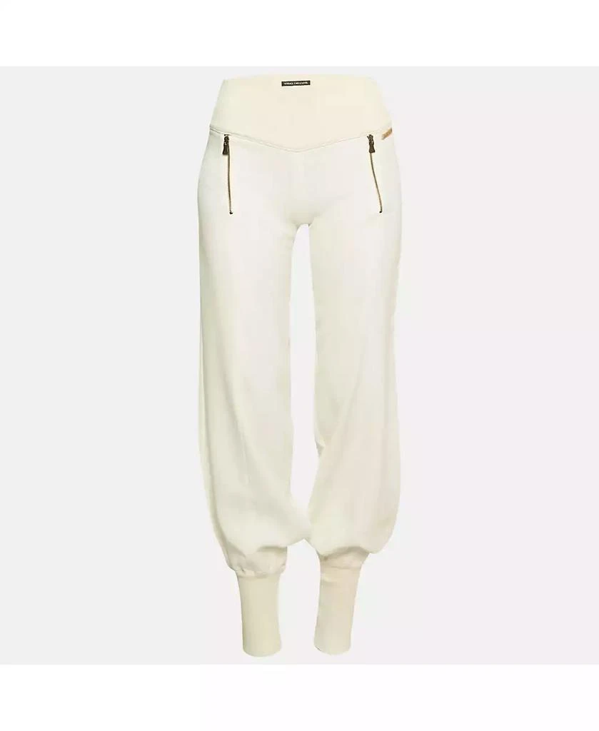 Pre-Owned Versace Women's Jeans Couture Chiffon And Rib Knit Trim Joggers 1