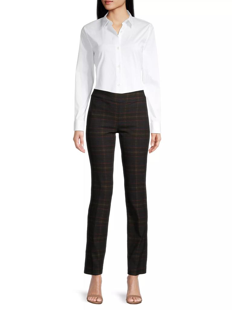 Avenue Montaigne Louis Plaid Straight-Leg Pants