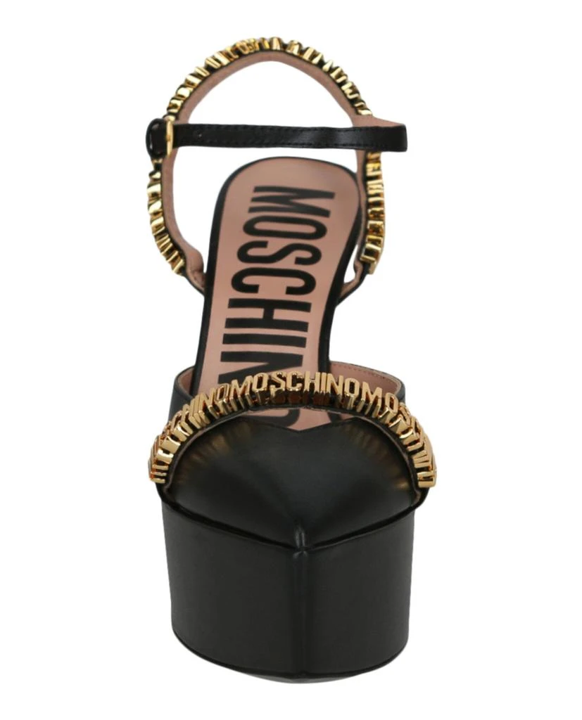 Moschino Logo Lettering Ankle Strap Pumps 4