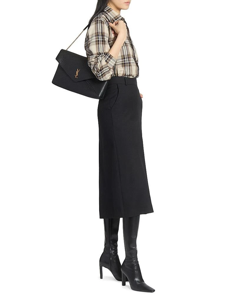 Yves Saint Laurent Cassandre XXL Envelope Pouch on Chain in Lambskin 2