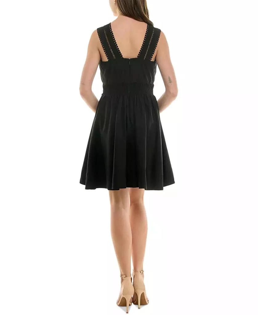 Taylor Women's Deep V-Neck Ladder-Trim Fit & Flare Dress 4