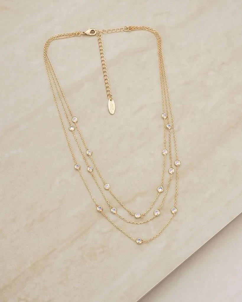 Ettika Jewelry Perfect Crystal Dotted Cubic Zirconia Layered Collar Necklace in 18K Gold Plated, 13"-16" 3
