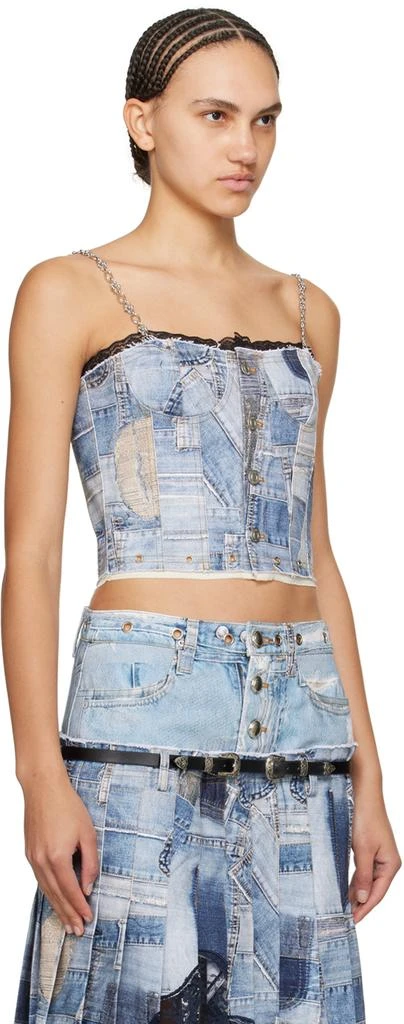 ANDERSSON BELL Blue Trompe L'œil Denim Tank Top 2
