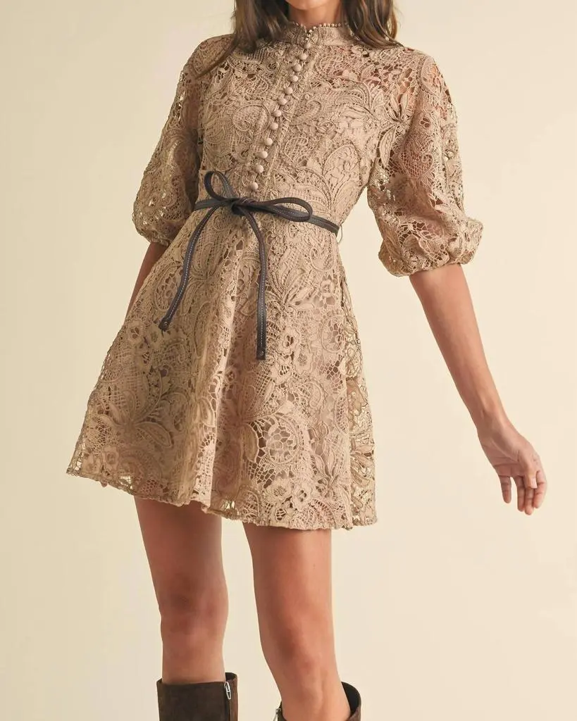 EB Luxe Eb Luxe - Kamilla Crochet Lace Mini Dress 3