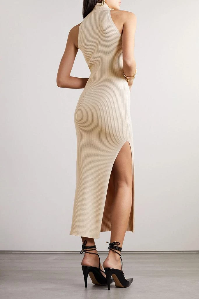 COURREGES Cutout ribbed-knit maxi dress 3