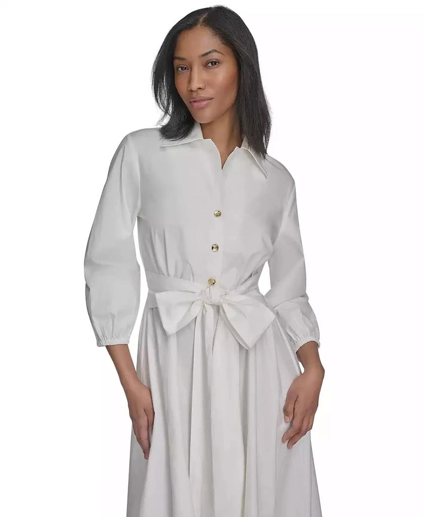 HALSTON Women's Cotton Tie-Waist Fit & Flare Dress 3