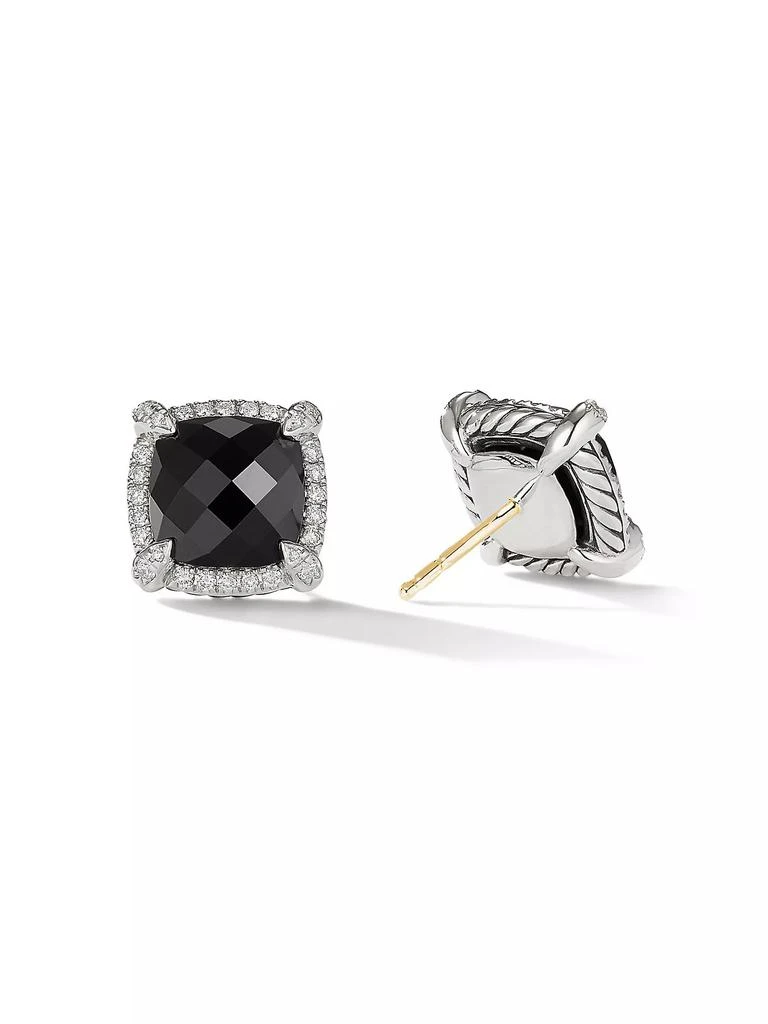 David Yurman Chatelaine Pavé Bezel Stud Earrings in Sterling Silver 2
